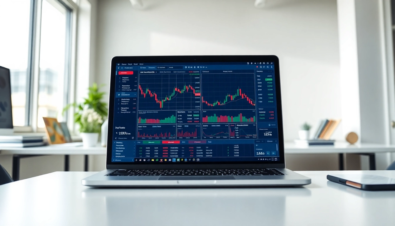 Explore stock trading platform In Saudi Arabia on a sleek laptop screen, showcasing live market data.