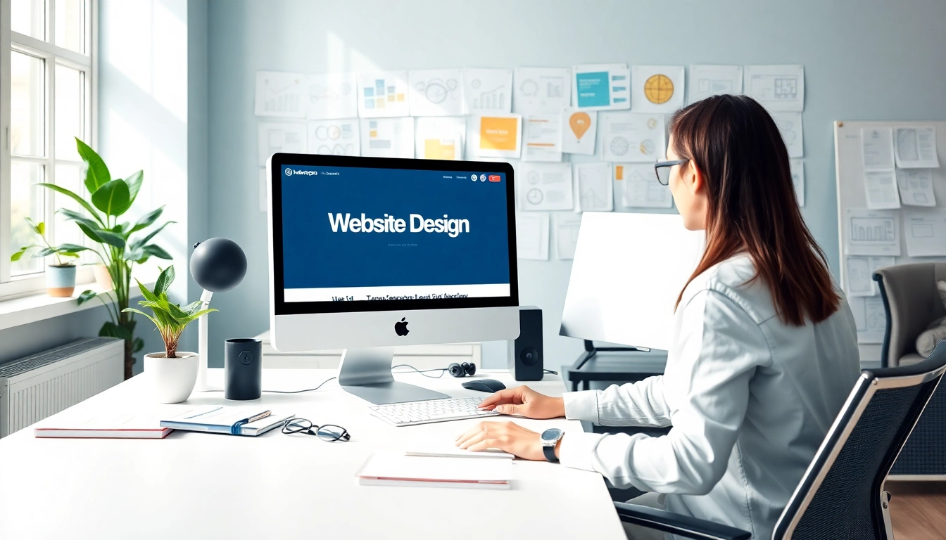 Creating an innovative Website Design Hereford showcased on a designer's workspace.