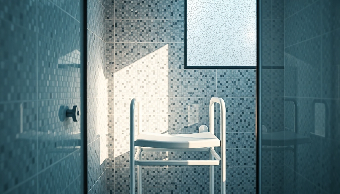 Praktischer duschstühle im modernen Badezimmer für komfortables Duschen.