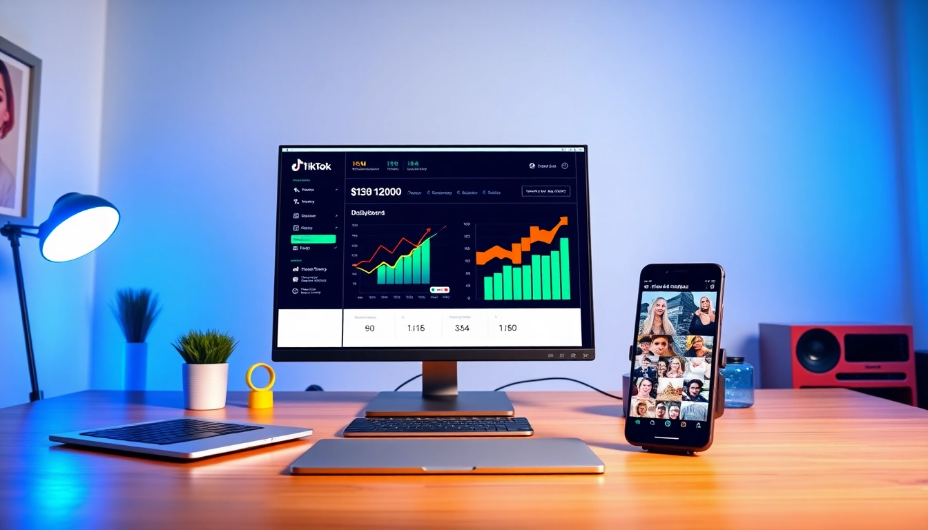 Boost engagement with a professional TikTok SMM panel seamlessly integrated in a vibrant workspace.