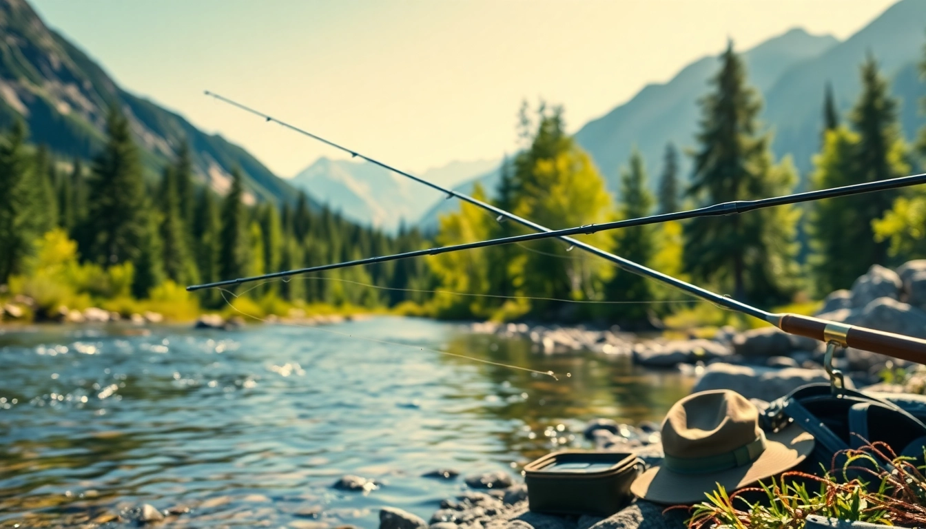 Experience the tranquility of a perfect fly fishing scene with the best fly fishing rods by a river.