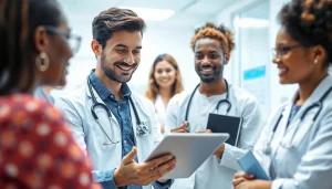 Engaging consultation at https://www.medexdtc.com showcasing a clinician assisting patients in a modern setting.