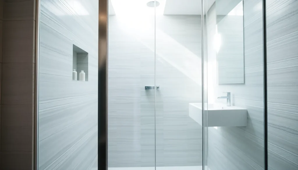 Installer une paroi de douche sirhona dans une salle de bains moderne avec vitres transparentes.