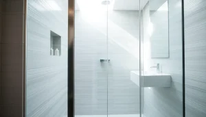 Installer une paroi de douche sirhona dans une salle de bains moderne avec vitres transparentes.