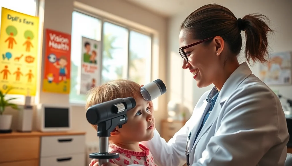 Our Children's Vision highlights a compassionate eye care consultation for children in a welcoming environment.