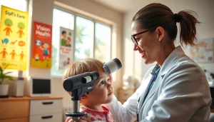 Our Children's Vision highlights a compassionate eye care consultation for children in a welcoming environment.