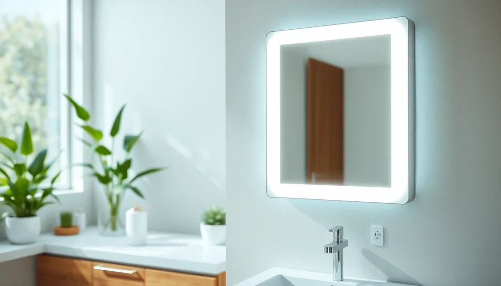 Funktionaler sonni Spiegelschrank mit LED-Beleuchtung und modernem Design im Bad platziert