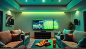 스포츠중계 생중계를 위한 편안한 환경과 화면을 보여줍니다.