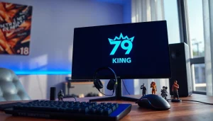 79king gaming setup featuring sleek peripherals and modern lighting for an engaging atmosphere.