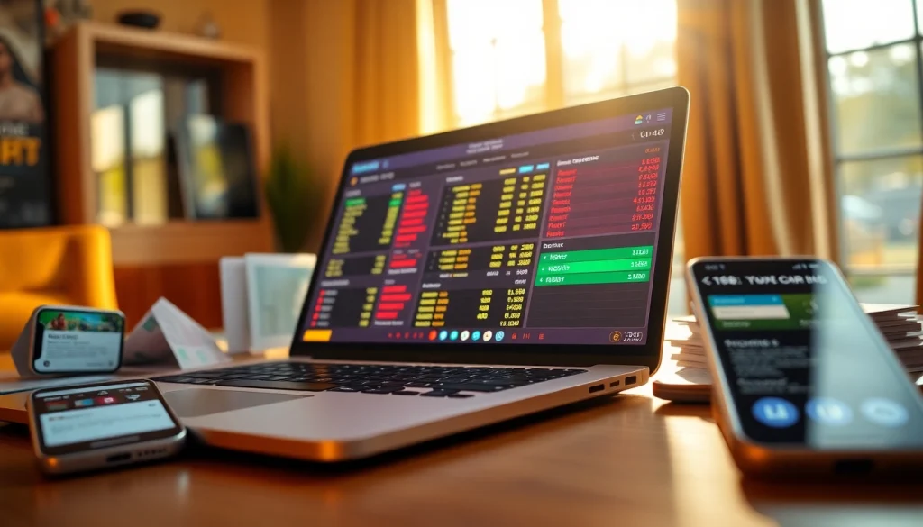 Discover the best sportsbooks in Brazil with engaging sports betting setup highlighting laptops and apps.