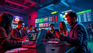 Exciting online betting scene showcasing MM88 with diverse players enjoying casino games and sports betting.