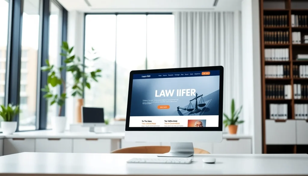 Showcased design for https://www.lawfirmswebsitedesign.com focusing on modern law firm website elements.