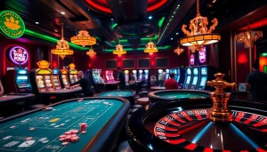 Experience dynamic gambling action at 79king with vibrant tables and eager players cheering on their bets.