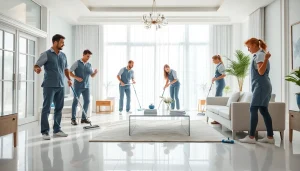 Enhance your space with our expert Cleaning Service team diligently organizing a pristine home environment.