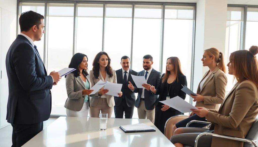 Engaged injury lawyers at https://www.mainorellis.com discussing case strategies in a bright office.