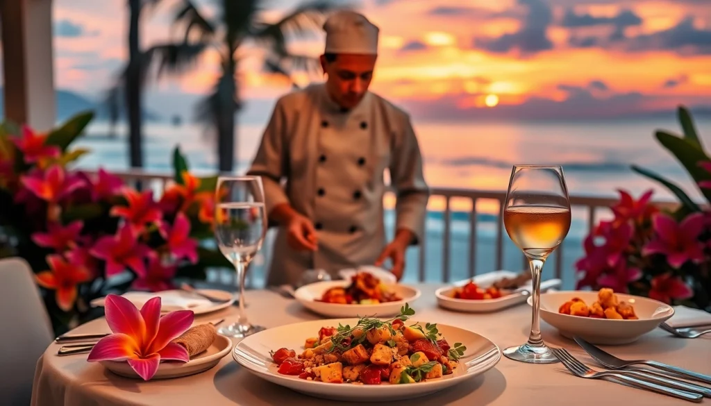 Indulge with a private chef Sint Maarten creating exquisite meals on a beachside terrace.