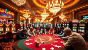 Experience the thrilling poker night at https://c168.info/ featuring vibrant chips and cards.