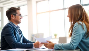 카드 현금화 전문가가 고객에게 조언하는 모습