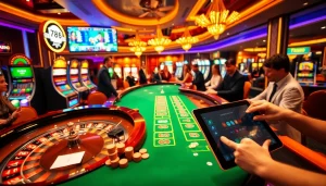 Exciting casino scene showcasing TV88's vibrant roulette table with players engaged in gaming.