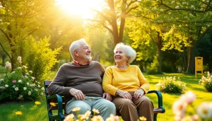 Engaging elderly couple enjoying nature at https://frontidas.com with vibrant surroundings promoting joyful living.