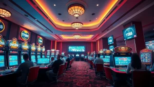 Exciting gaming scene at TT88, showcasing players enjoying a vibrant casino environment with dynamic games and friendly interactions.