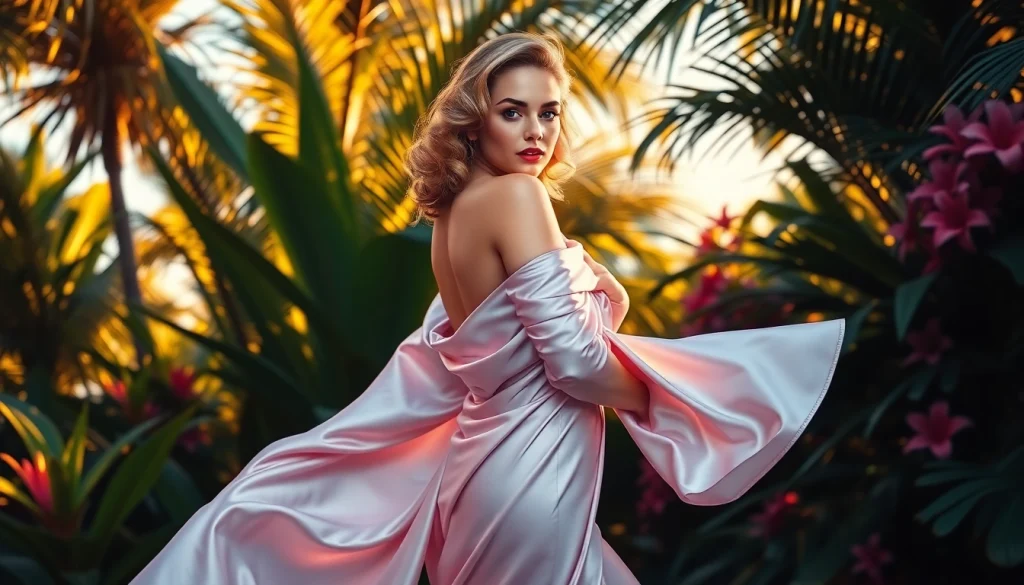 Admire the elegant Varga Girl in a vibrant tropical setting, capturing the essence of https://www.esquirevargas.com.