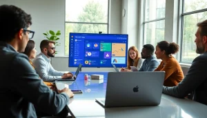 Engaged professionals using teams下载 in a collaborative digital workspace to boost productivity.