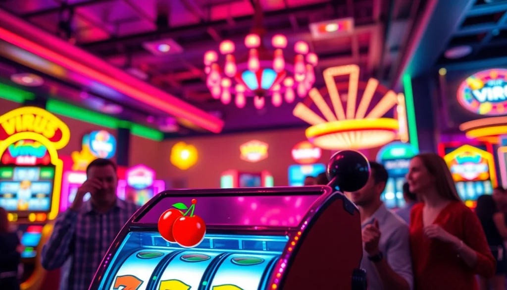 Mainkan virus4d slot dengan semarak, dikelilingi oleh para pemain yang antusias.