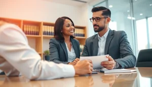 Consulting a client about their case with South Dakota car accident lawyer in a professional office.