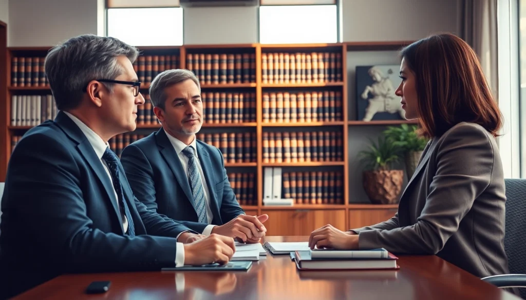 Consultation at https://www.fritschlawfirm.com showcasing a lawyer and client in a professional office.