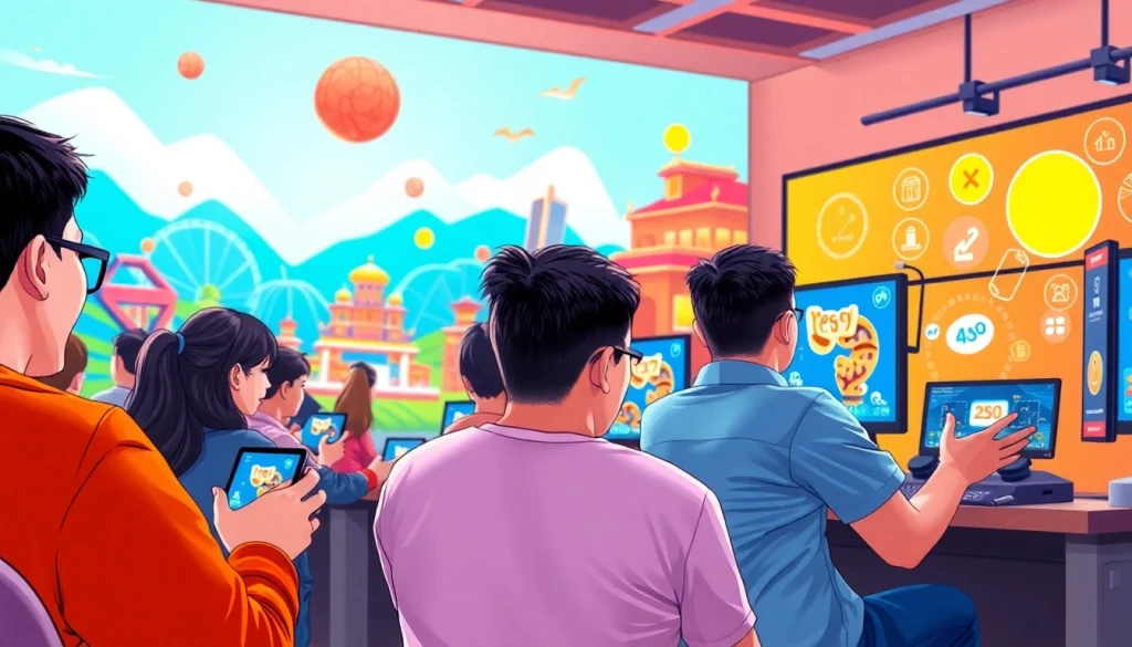 Menampilkan pengguna yang terlibat dalam permainan bolahiu game secara online dengan suasana yang energik.