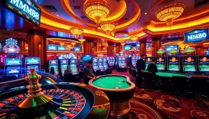 Experience MM88 at a vibrant casino with roulette, poker, and slot machines.