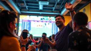 Celebrating winning with best sportsbooks in Brazil at a vibrant sports betting venue.
