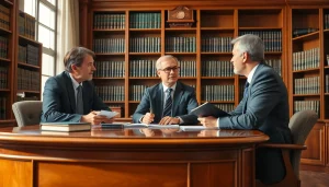 Engaged lawyer providing legal advice at https://www.aafloridalawyer.com in a professional office.