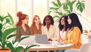 Collaborative scene reflecting the essence of https://womens-health-advice.org in a bright office environment.