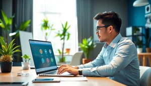 Enhance productivity with WPS办公 software in a modern office setting.