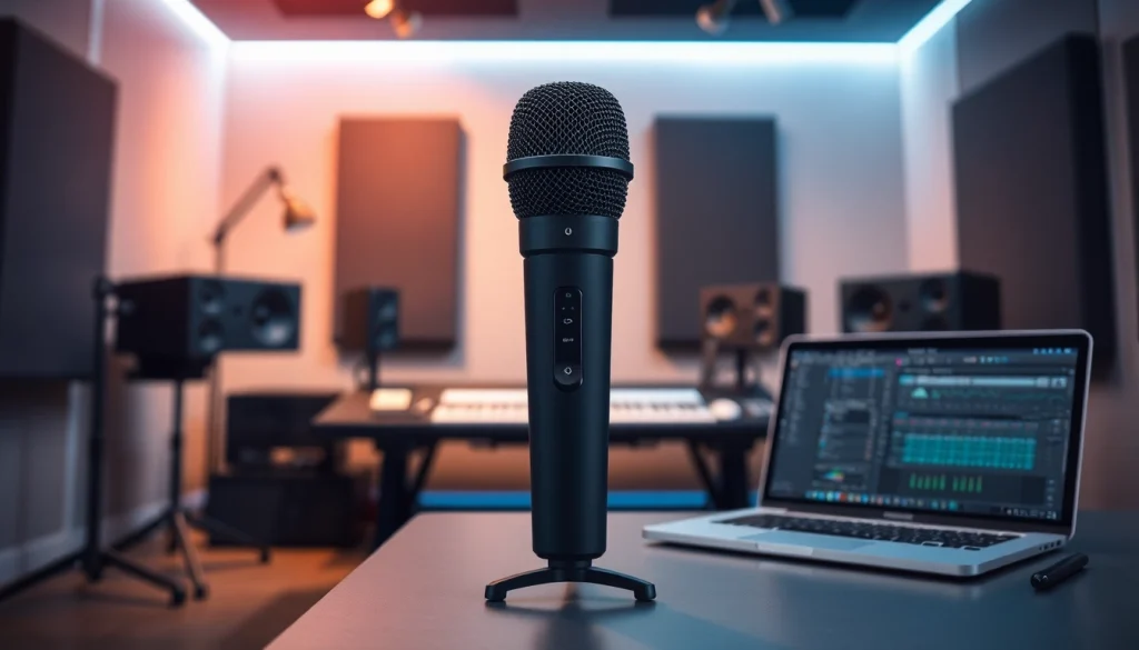 MV88 microphone in a professional recording studio, showcasing innovation and design.