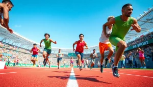 Les athlètes en pleine compétition lors d'un événement pa-sport énergique et vibrant.
