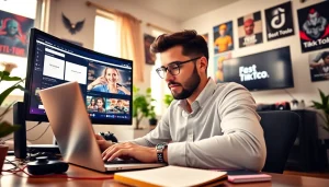 Craft engaging videos with https://streamgen.cc in a vibrant home office setting