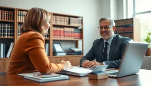 Consultation at https://www.timgrabeattorney.com with a professional personal injury attorney in a warm office setting.
