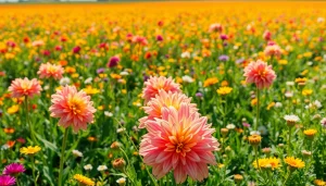 Observa las colmenas langstroth dispuestas en un campo lleno de flores coloridas.