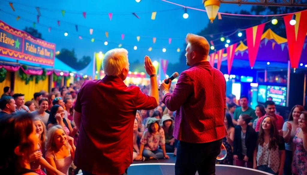 Experience vibrant entertainment at https://tcspecialentertainment4u.com with a performer engaging an energetic crowd.