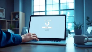 Efficiently downloading the Sogou Browser on a laptop in a modern workspace.