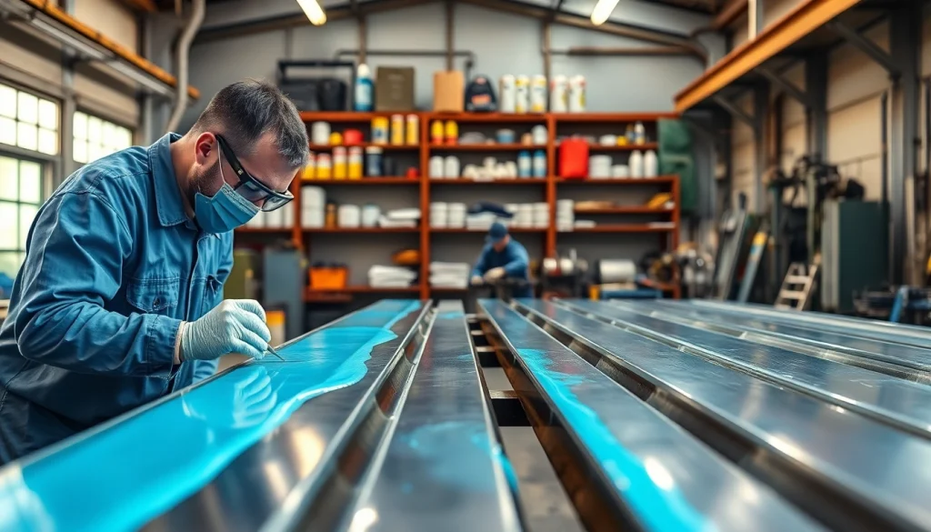 Apply corrosion protection coating to industrial metal surfaces with precision and expertise.