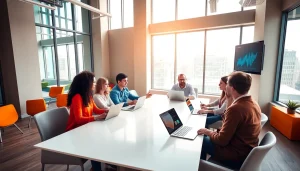 Engaging collaboration at https://www.fire85.com with a diverse team in a bright workspace.