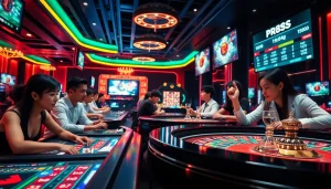 Exciting virtual casino atmosphere representing Trang chủ RR88 with players engaged in online betting games.