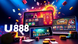 UU88 online gaming interface with vibrant graphics, showcasing excitement and adventure in gambling.