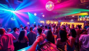 Experience the dynamic atmosphere of San Juan nightclubs with dance, music, and vibrant party goers.