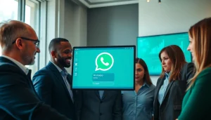 Understanding What is a CRM for WhatsApp through a business team collaborating over digital tools