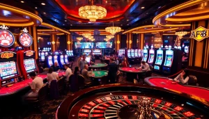 Engaging scene of players at a casino table featuring AF88 poker chips and strategies.